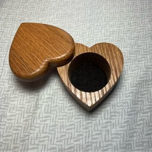 100% Real Wood Heart Jewelry Box / Engagement Ring Box